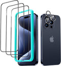 ESR 3+1 Pack for iPhone 15 Pro Max Screen Protector, 3 Black Edge by ESR