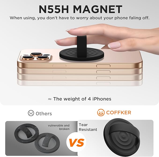 Magnetic Phone Ring Grip Holder, Silicone Finger Loop Grip, Compatible - Image 5