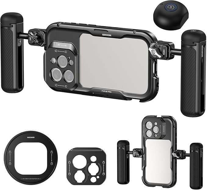 NEEWER 16 Pro Cage with Two Quick Release Side Handles, Phone Video Rig Kit by Neewer