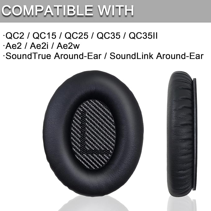 Ear Pads for Bose Quiet Comfort 35 Soft Protein Leather Replacement Earpads Ear - Image 2