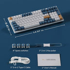 RK ROYAL KLUDGE RK98 Wireless Mechanical Keyboard, Triple Mode 2.4G/BT5.1/USB-C - Image 8