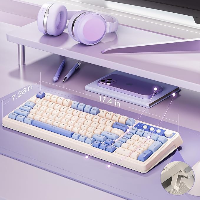 AULA S99 Wireless Keyboard, Tri-Mode Bluetooth/2.4GHz/USB-C Cute Creamy Gaming - Image 7