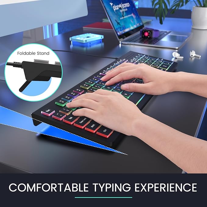 Wired Backlit Keyboard, Lighted Computer Keyboard - Image 7