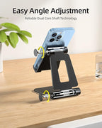 Nulaxy 2 Pack Dual Folding Cell Phone Stand, Fully Adjustable Foldable Desktop - Image 4