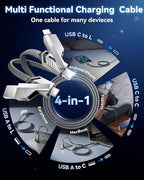4-in-1 Compatible with USB C to Lightning Cable, 240W High-Speed Charging & - Image 3
