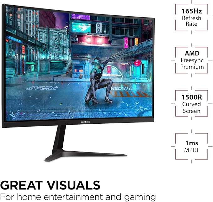ViewSonic VX2718-PC-MHD 27 Inch Curved 1080p 1ms 180Hz Gaming Monitor - Image 2