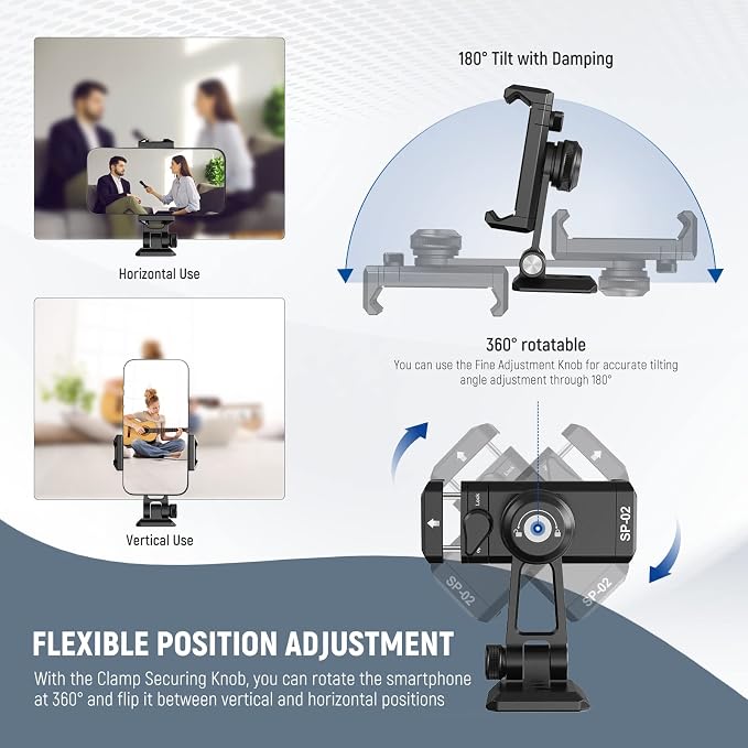 NEEWER Metal Phone Tripod Mount Adapter - Image 4