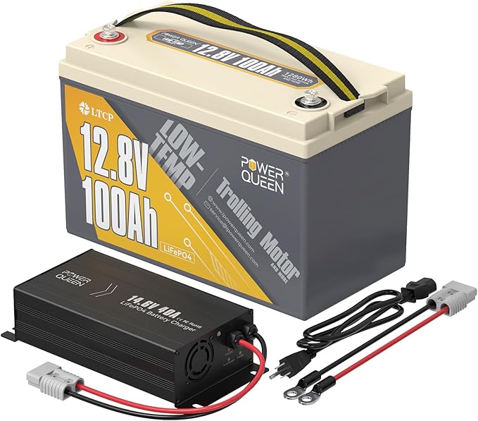 Power Queen 12.8V 100Ah Low-Temp LiFePO4 Battery by PowerQueen
