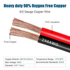 6 Gauge Wire 2 Conductors Copper Wire, 6 AWG Battery Cable Oxygen Free Copper - Image 2