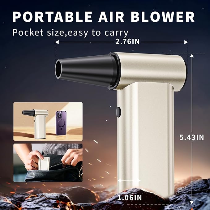 Compressed Air Duster, 300000RPM Electric Air Dusters Mini Blower Jet Turbo Fan - Image 6