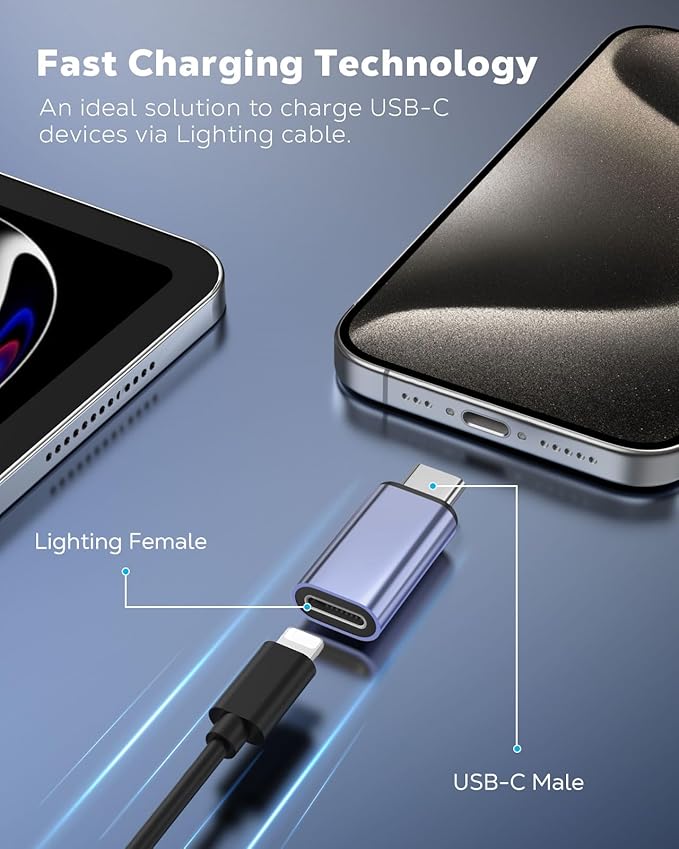 MoKo 4 Pack Lightning Female to USB C Male Adapter, USB-C Lightning Adapter - Image 3