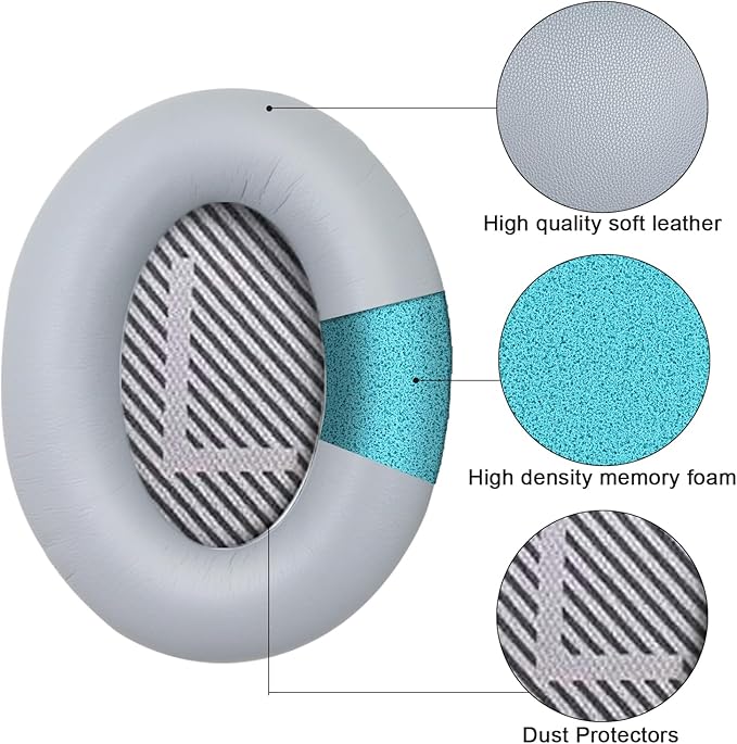 Ear Pads for Bose Quiet Comfort 35 Soft Protein Leather Replacement Earpads Ear - Image 4