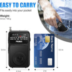 PRUNUS J-555 Pocket Radio AM FM USB-C Charging& Battery Operated, Excellent - Image 3