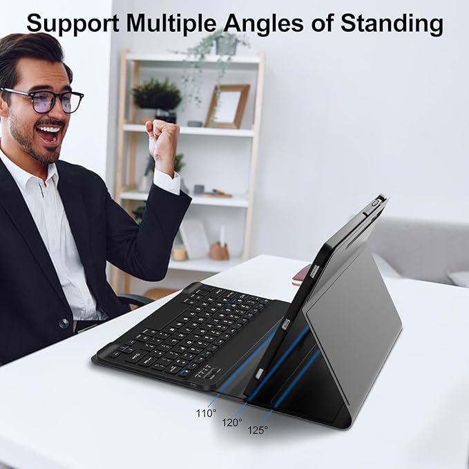 Galaxy Tab S9 FE Case with Keyboard 5G 10.9 Inch 2023, Keyboard - Image 6