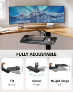 HUANUO Keyboard Tray Under Desk, 360 Adjustable Under Desk Keyboard Tray Slide - Image 3