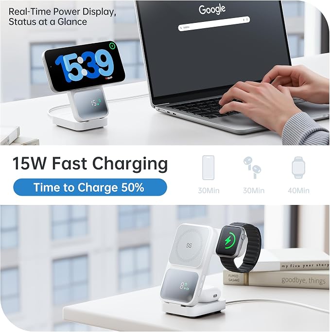 GUSGU MagTime 3 in 1 Wireless Charging Station - Image 3
