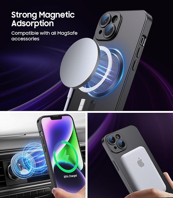 Magnetic for iPhone 14 Case Slim Soft Silicone Bumper Shockproof Metallic - Image 2