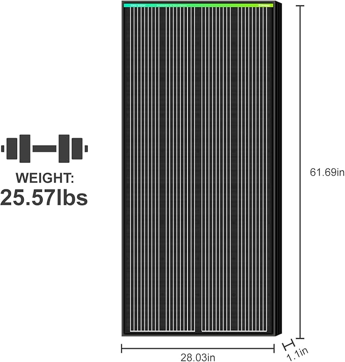 Newpowa PRO 200 Watt 12 Volt Monocrystalline 200W 12V Solar Panel, 9 busbar PV - Image 3