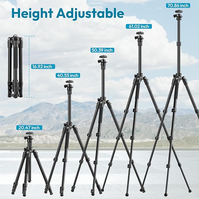 ULANZI TT53 Camera Tripod, 70.8” Travel Tripod - Image 3