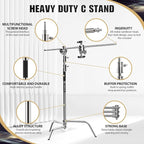 LOMTAP C Stand Light Stand Stainless Metal Photography Kit - Image 2