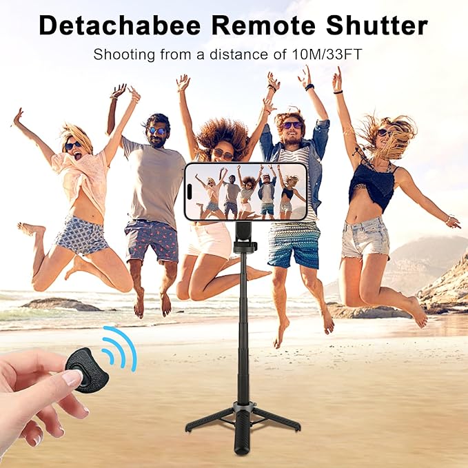 Magnetic Selfie Stick with Remote, 360° Rotation Phone Tripod, 4-in-1 - Image 3
