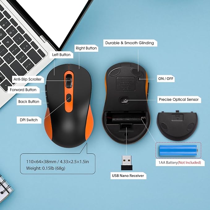 Wireless Mouse for Laptop, Chromebook, Silent Mouse - Image 9