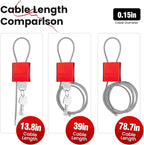 Cable Lock with 3 Keys | L 6.56ft, D 1/6in Adjustable Steel Cable Padlock | - Image 9