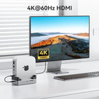 ANYOYO Mac mini M4 Dock and Stand, 10-in-1 Aluminum USB-C Hub - Image 6