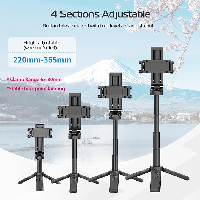 ULANZI JJ02 Selfie Stick Tripod, Extendable Grip Phone Tripod - Image 5