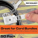Pro-Grade, Adhesive-Backed Cable Straps 50 Pack. High-Strength - Image 4