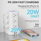 PD20W Power Strip Tower Surge Protector Power Strip - Image 2