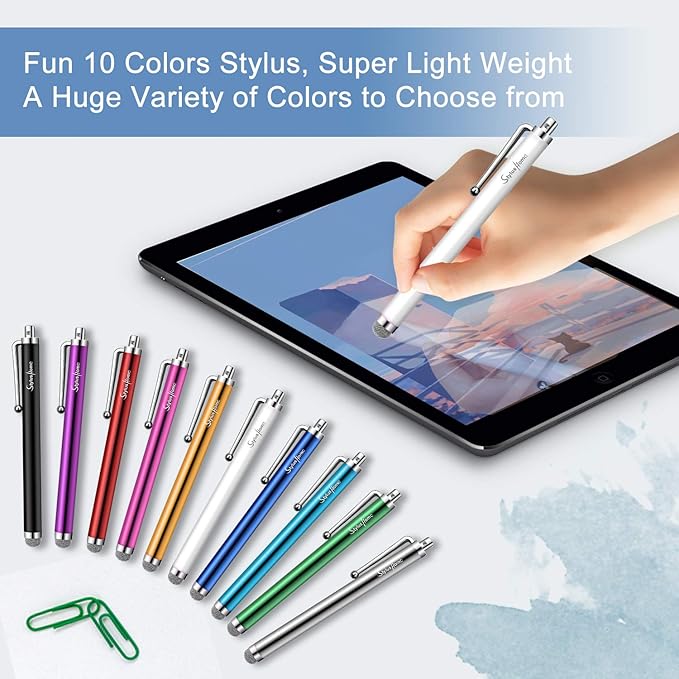 10 Pack Stylus Pens for Touch Screens, Mesh Fiber Tip Stylus Pens for ipad - Image 7