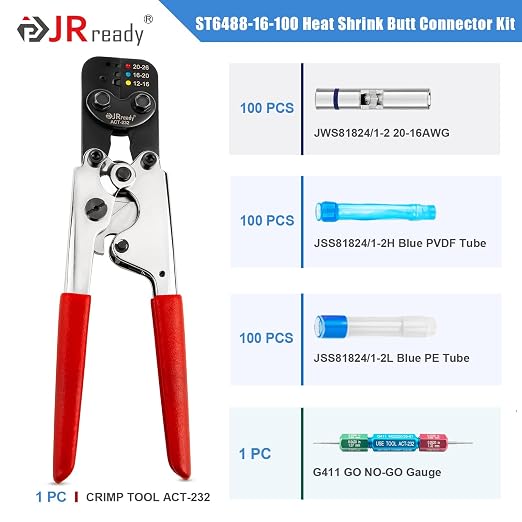 JRready M81824/1 Series Waterproof Heat-Shrinkable Splice Kit 100 Sets 20-16AWG - Image 2