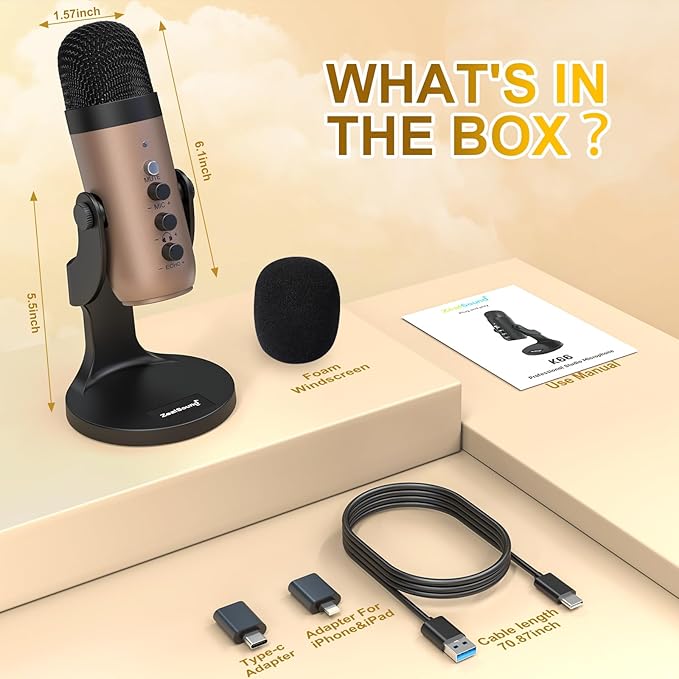 ZealSound Podcast Microphone for PC, Noise Cancellation USB Mic - Image 7