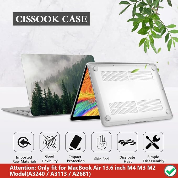 CISSOOK Compatible with MacBook Air 13.6 inch Case A3240 A3113 A2681 2025 2024 - Image 6