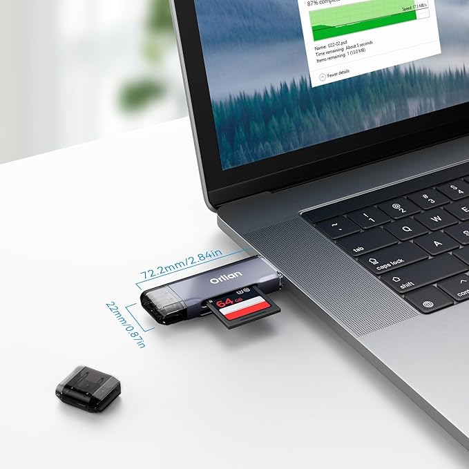 USB 3.0 microSD/SD Card Reader Dual USB A & C Memory Card Reader Adapter 5Gbps - Image 7