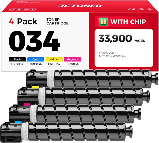 034 CRG034 Toner Cartridge Set 4-Pack High Yield Replacement by JCTONER