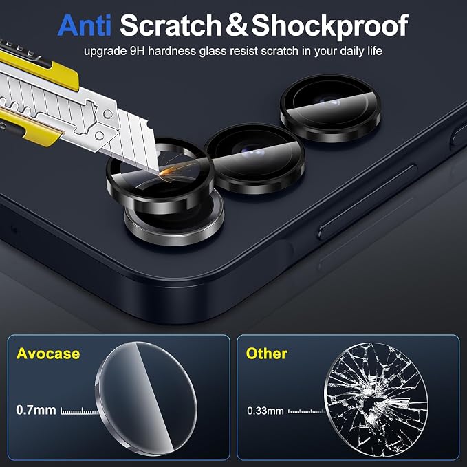 for Samsung Galaxy A16 Camera Lens Protector, Individual Metal Ring Tempered - Image 3