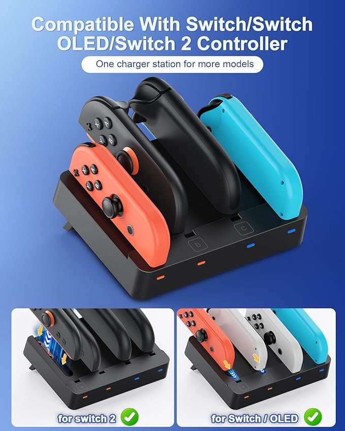 Controller Charger for Nintendo Switch 2 2025 and Switch 1, Horizontal Charging - Image 2