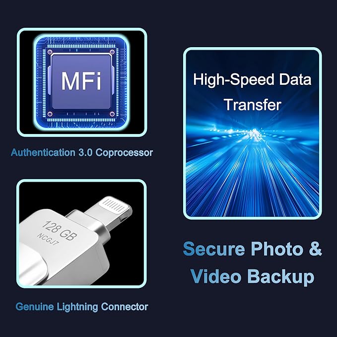 JSL JDTDC MFi Certified 128GB iPhone-16-Photo-Stick USB C & Lightning Flash - Image 2