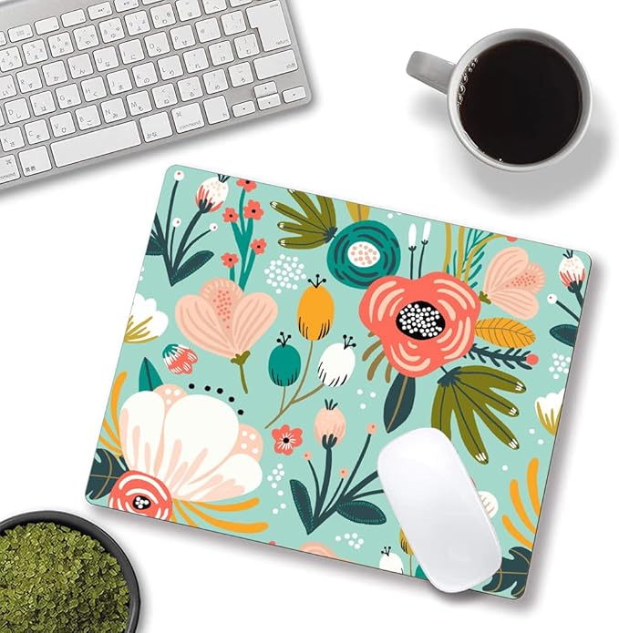 Mouse Pad, Cute Abstract Floral Mouse Pad - Image 4