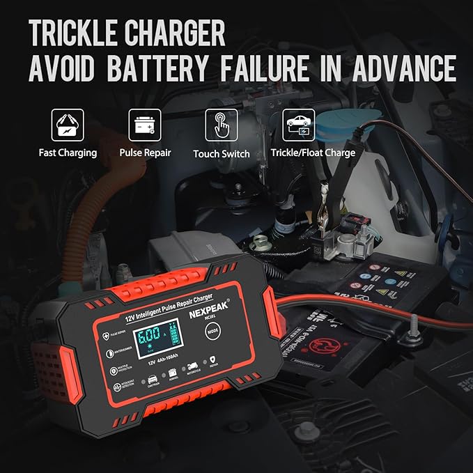 Car Battery Charger, 12V 6A Smart Battery Trickle Charger Automotive Battery - Image 3