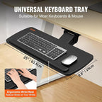 VEVOR Under-Desk Keyboard Tray, Adjustable - Image 3