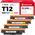 T12 T12L Toner Cartridge Set 4-Pack by JCTONER