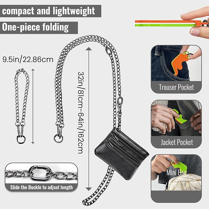 Clip and Go Strap for Phone Gun Metal Chain - Image 6