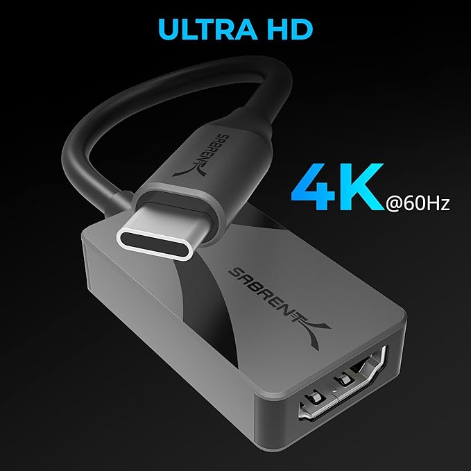 SABRENT, HDMI to USB C Adapter, USBC to HDMI Adapter 4K 60Hz, Thunderbolt - Image 2