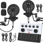 SINWE Podcast Equipment Bundle for 2, F993 Voice Changer by SINWE