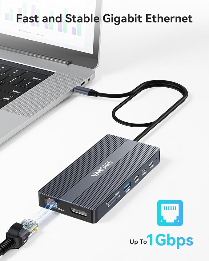 USB C Docking Station, 14 in 1 USB C Hub Multiport Adapter, Triple Display 3 - Image 7