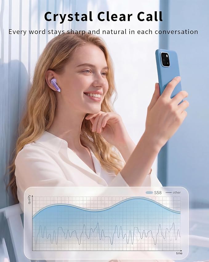 Wireless Earbuds, 2026 Bluetooth 5.4 Headphones Bass Stereo Ear Buds - Image 4