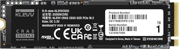 KLEVV CRAS C930 1TB M.2 2280 NVMe PCIe Gen4x4 Internal Gaming SSD Aluminium - Image 2